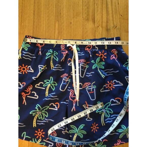 Chubbies Mens Swim Trunks Shorts Size L Tropical Neon Lights Print Flamingo - Picture 5 of 8